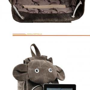 Cartoon Elephant Cute Canvas Fashion Backpack on Luulla