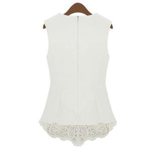Sweet Hollow Out Lace Sleeveless Blouse