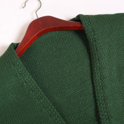 Fresh Green Loose Knitted Cardigan