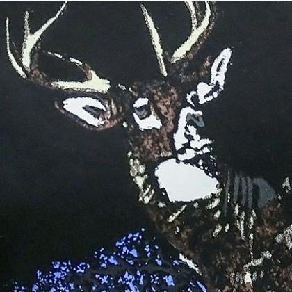 Sequined Sleeves Forest Elk Pattern Leisure Top