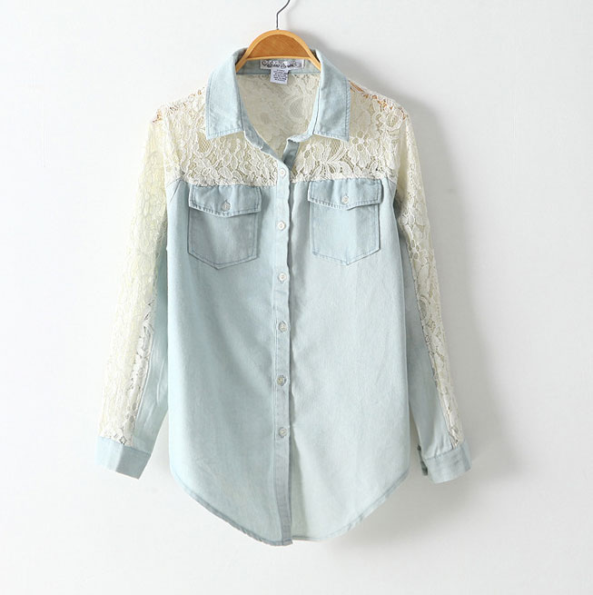 denim lace shirt