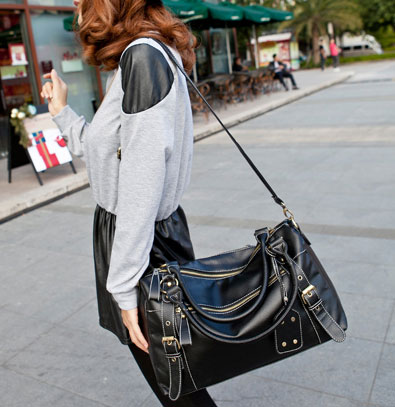 Vintage Lady Medium Top Rivet Handle Bag &shoulder Bag
