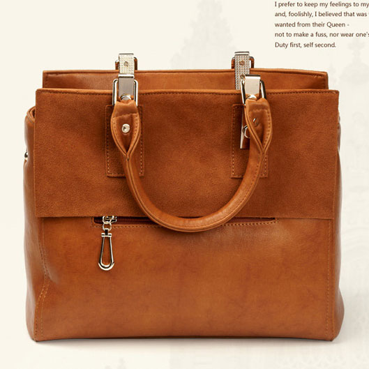 Retro British Style Scrub Leather Handbag on Luulla