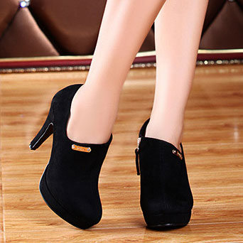 high heel ankle boots with zip