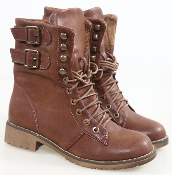 Fashion Brown Buckle Woman Martin Boots on Luulla