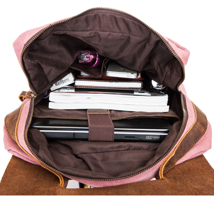 Unisex Travel Backpack Satchel Solid Zipper Double Hasp Canvas School