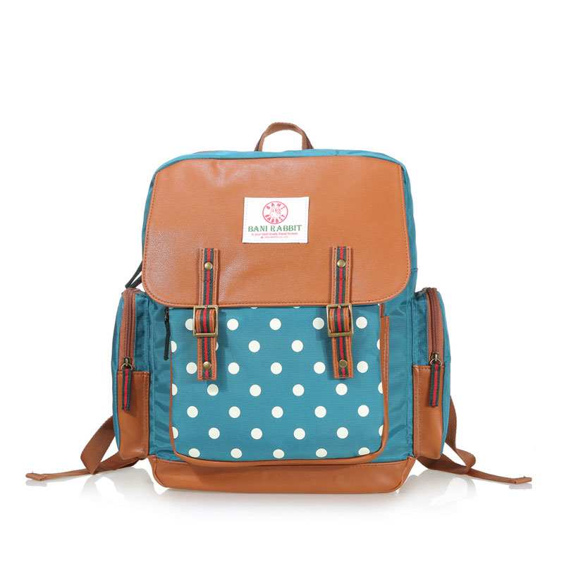 Sweet Polka Dot Double Hasp School Bag Travel Backpack