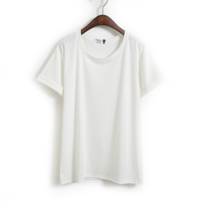 Cotton Basic Tee Featuring Crew Neck and Short Sleeves 