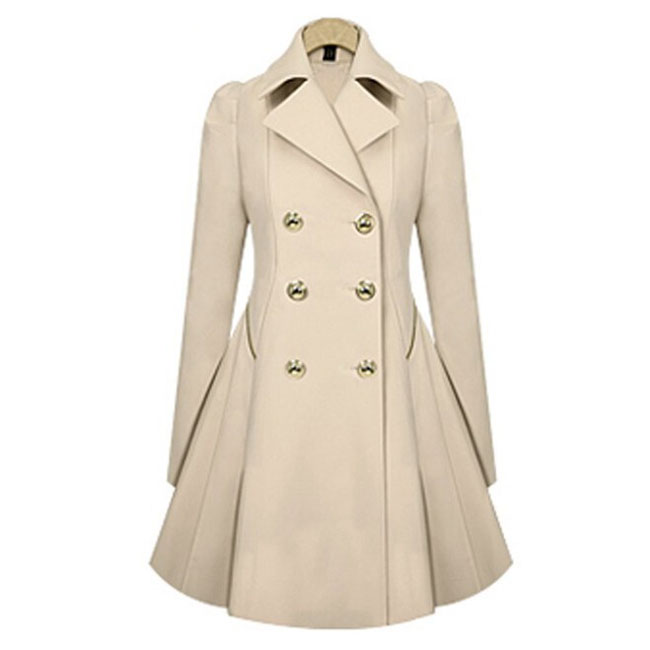 Commuter Trench Double-breasted Slim Bodycon Wool Jacket Coat on Luulla