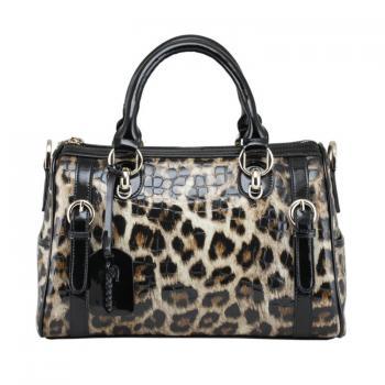Leopard Printed Leather Handbag on Luulla