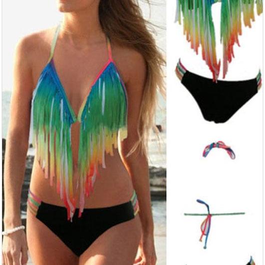  Rainbow Tassel Bikini