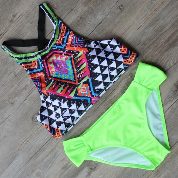 Sexy Colorful Tribal Printing Swimsuit Bathing Suit Swimwear on Luulla