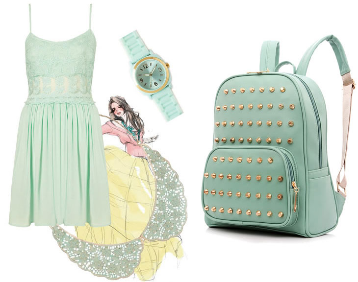 dune mint green bag