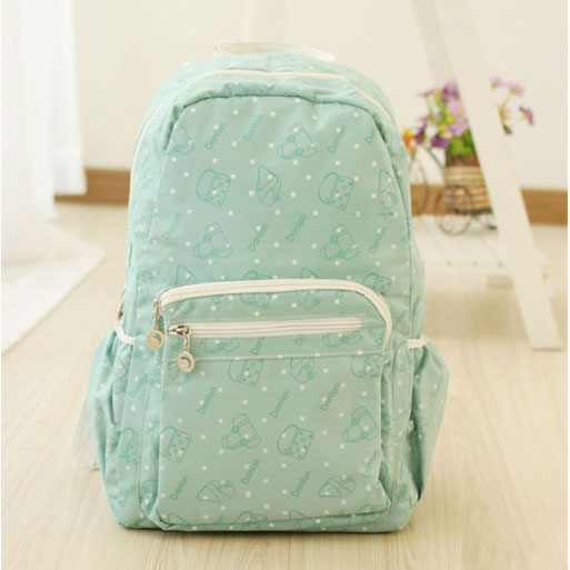 Sweet Mint Green Polka Dot Floral School Backpack on Luulla