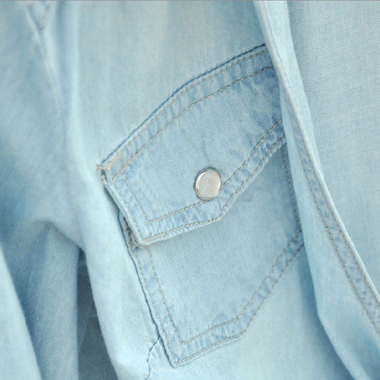 Washed Denim Half Sleeve Shirt on Luulla