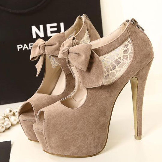 platform heels bow